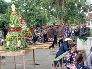 Tradisi Nyadran Menjelang Ramadhan, Warga Gangsiran Madurejo Prambanan Sleman Rebut Gunungan Hasil Bumi