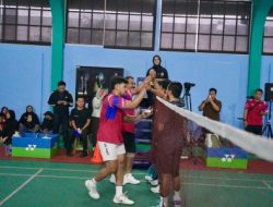 Pasangan Ganda Putra Eksekutif ATR/BPN Tembus Semifinal Bulutangkis HUT ke-54 KORPRI